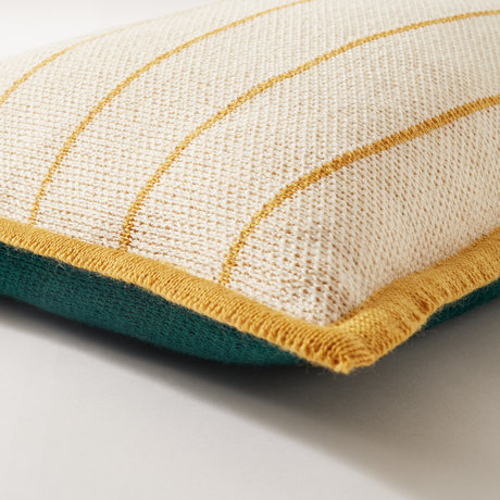 Bohicket stripe cushion - White Golden Stripes - Merino & Kid Mohair